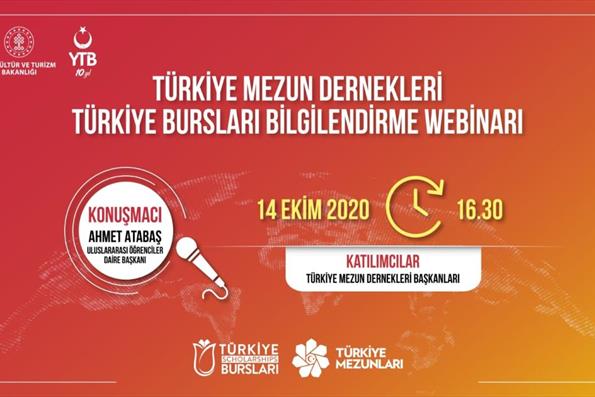 Türkiye Mezun Dernekleri-Türkiye Bursları Bilgilendirme Webinarı Programı Gerçekleştirildi